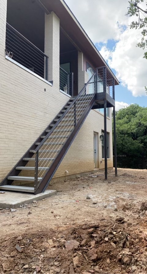 Modern exterior metal staircase