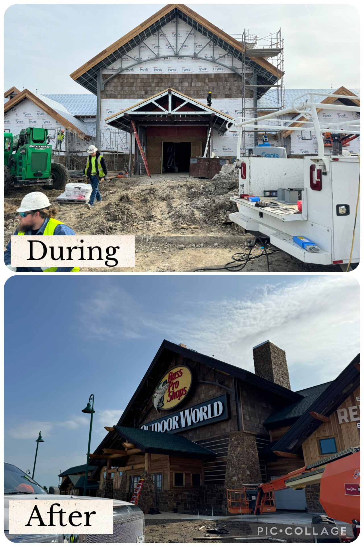 Commercial steel build-out before and after