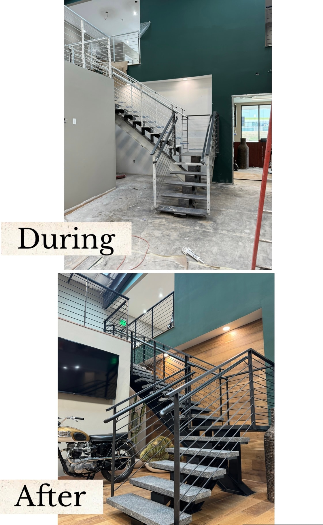 Staircase renovation before and after